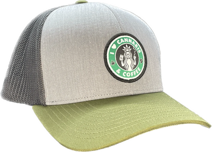 Tri-colored snapback with logo